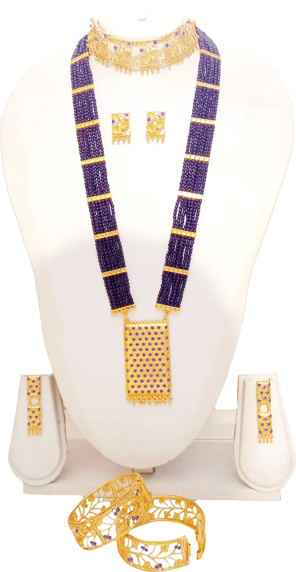 Assamese_Traditional_Gold_Plated_Blue_Stone_Combo_Jewellery_Set_For_Women